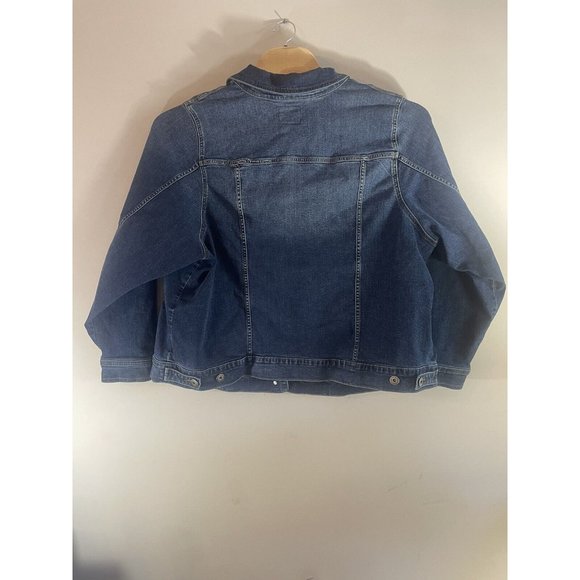 Torrid Blue Denim Jean Jacket Coat Stretch Button Womens Plus‎ size 6X - Picture 2 of 7